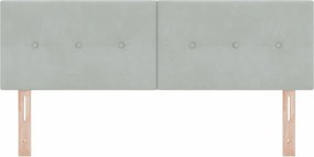 vidaXL LED κεφαλάρι με LED ταινίες φωτός Ανοιχτό γκρι 160 cm Βελούδο