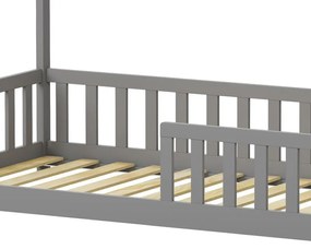 Κρεβάτι παιδικό Callan τύπου Montessori με κιγκλίδωμα ξύλο πεύκου γκρι 90x190 εκ. 90x190x140.5 εκ.