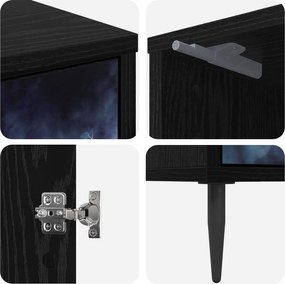 vidaXL Κομοδίνο RAALTE Μαύρη Δρυς 36 x 33 x 51 εκ. Επεξεργασμένο Ξύλο