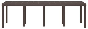 vidaXL Τραπέζι Κήπου Καφέ 250x100x73 cm Πολυ Ράτταν