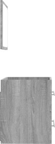 vidaXL Ντουλάπι Μπάνιου με Καθρέφτη Γκρι Sonoma 41x38,5x48 εκ.