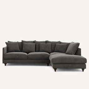 Γωνιακός καναπές-κρεβάτι με βελούδο, Lazare