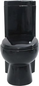 vidaXL Λεκάνη Τουαλέτας Γωνιακή Μαύρη Κεραμική