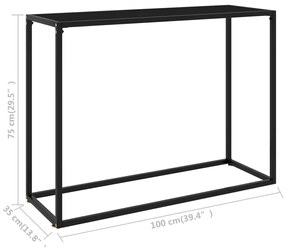vidaXL Τραπέζι Κονσόλα Μαύρο 100 x 35 x 75 εκ. από Ψημένο Γυαλί