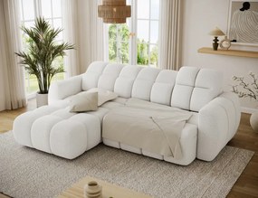 Γωνιακός καναπές Comfora-Λευκό-Αριστερή