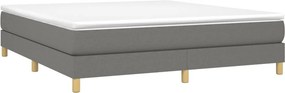 vidaXL Κρεβάτι Boxspring με Στρώμα Σκούρο Γκρι 180x200 εκ Υφασμάτιν