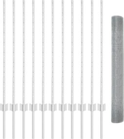 vidaXL Τεντώτο με στήριγμα Ασημί 1 x 25 m Ατσάλι