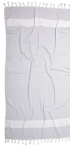 Πετσέτα Θάλασσας-Παρεό 100x180 Με Κρόσσι Viopros Beach Towels Σχ. Σάμερ Γκρι