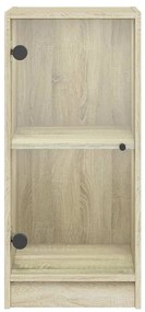 vidaXL Βοηθητικό Ντουλάπι Sonoma Δρυς 35x37x75,5εκ. με Γυάλινες Πόρτες