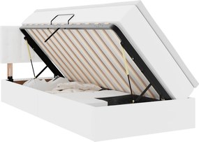 vidaXL Κρεβάτι με αποθηκευτικό χώρο και στρώμα με στρώμα Καθαρό Λευκό