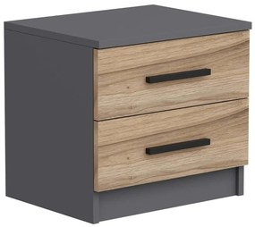 Κομοδίνο Kale 506MNR1509 50x40x47cm Walnut-Anthracite
