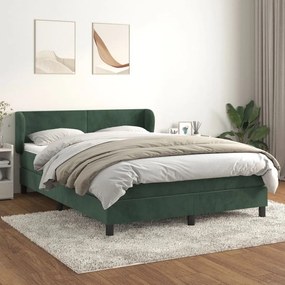 ΚΡΕΒΑΤΙ BOXSPRING ΜΕ ΣΤΡΩΜΑ ΣΚΟΥΡΟ ΠΡΑΣΙΝΟ 140X190ΕΚ. ΒΕΛΟΥΔΙΝΟ 3127370