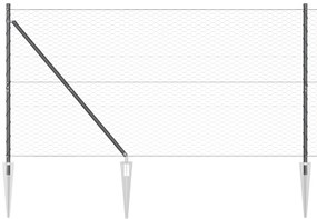 vidaXL Φράχτης Hexagon  Γκρι 1.4x50 μ Χάλυβας