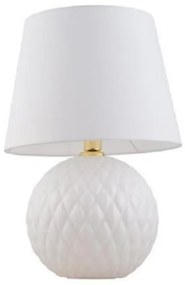 Επιτραπέζιο Φωτιστικό Ύφασμα SANTANA H60 Φ40 TK Lighting-5593-Λευκό 5593