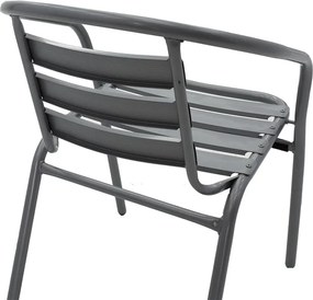 Πολυθρόνα Tade pakoworld μέταλλο ανθρακί 54x62x74εκ