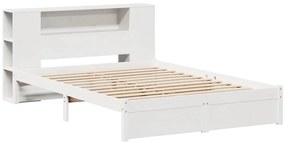 vidaXL Κρεβάτι Βιβλιοθήκη Χωρίς Στρώμα 160x200 εκ Μασίφ Ξύλο Πεύκου