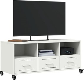 vidaXL Έπιπλο Τηλεόρασης Λευκό 100,5x39x43,5 εκ. Ατσάλι