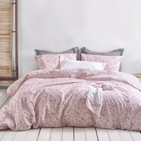 Σεντόνια Carlin Με Λάστιχο (Σετ 3τμχ) Pink Ρυθμός Semi-double 160x260cm 100% Cotton