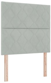 vidaXL LED κεφαλάρι Ανοιχτό γκρι 90 cm Τεχνητό Δέρμα