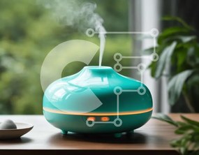 Intra Συλλεκτικό Ξύλινο Παζλ Plywood  4mm - Teal Aromatherapy Diffuser με ατμό και φυτά Σε Ξύλινο Κουτί - Διαστάσεις Puzzle: 10x10 cm – 25 κομμάτια