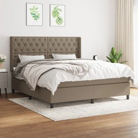 Κρεβάτι Boxspring με Στρώμα Taupe 160x200 εκ. Υφασμάτινο