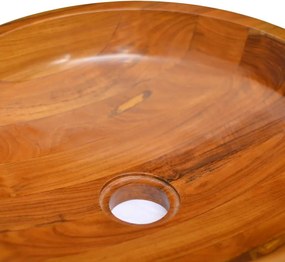 vidaXL Νιπτήρας Ø40 x 10 εκ. από Μασίφ Ξύλο Teak