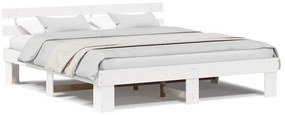 vidaXL Σκελετός Κρεβατιού Λευκό 200 x 200 cm Μασίφ ξύλο πεύκου