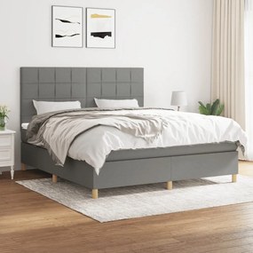 ΚΡΕΒΑΤΙ BOXSPRING ΜΕ ΣΤΡΩΜΑ ΣΚΟΥΡΟ ΓΚΡΙ 180X200 ΕΚ ΥΦΑΣΜΑΤΙΝ 3142354