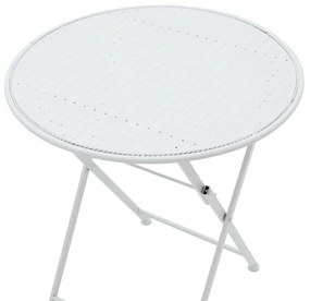 Τραπεζαρία Walen pakoworld σετ 3τεμ μέταλλο λευκό