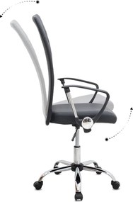 Καρέκλα γραφείου Novaro Megapap από τεχνόδερμα χρώμα μαύρο 61x68x111/121εκ.