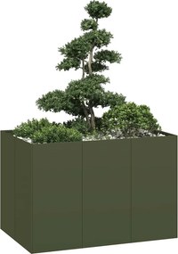 vidaXL Ζαρντινιέρα Λαδί 120x80x80 εκ. από Χάλυβα