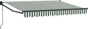 vidaXL Ηλεκτρικό Αναδιπλούμενο Σκίαστρο Πράσινο και Λευκό 2,5 x 2 m