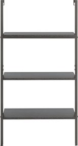 vidaXL Ραφιέρα Κεκλιμένη 3 Επιπέδων Μαύρη 64x35x120,5 εκ.
