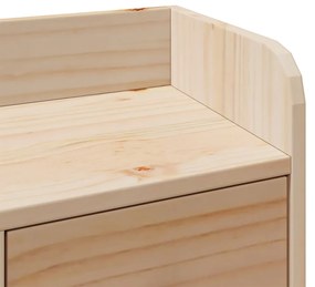 Κρεβάτι Βιβλιοθήκη Χωρίς Στρώμα 120x200 εκ Μασίφ Ξύλο Πεύκο - Καφέ