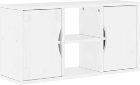 vidaXL Ντουλάπι τηλεόρασης ODDA Λευκό 79x24x40 εκ. Μασίφ Ξύλο Πεύκου