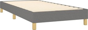 vidaXL Κρεβάτι Boxspring με Στρώμα Σκούρο Γκρι 90x190 εκ. Υφασμάτινο