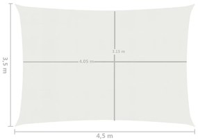 vidaXL Πανί Σκίασης Λευκό 3,5 x 4,5 μ. από HDPE 160 γρ./μ²