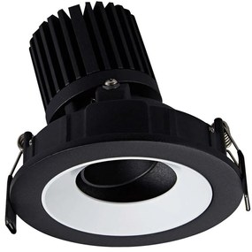 Σποτ Χωνευτό VK/04346/WB/W Φ11,5cm Led 830Lm 12W 3000K White-Black VKLed Round