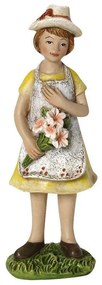 Διακοσμητικό Κορίτσι Με Λουλούδια Σετ 2Τμχ. MT819 Κίτρινο 18X6X4,5Cm Espiel Κεραμικό