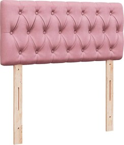 vidaXL Κρεβάτι Boxspring με Στρώμα Ροζ 100x200 εκ. Βελούδινο