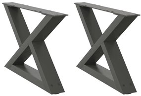 vidaXL Πόδια Τραπεζιού Σαλονιού 2 τεμ. Ανθρακί 60x(30-31,3) εκ. Ατσάλι