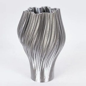 Βάζο Πορσελάνινο 3D 752-21094 19.5x19.5x30cm Silver Estheti Home Porcelain