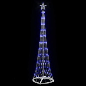vidaXL LED Χριστουγεννιάτικο Δέντρο Μπλε 190 cm Μέταλλο