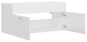 Ντουλάπι Νιπτήρα Γυαλιστερό Λευκό 100x38,5x46 εκ. Μοριοσανίδα - Λευκό