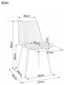 Καρέκλα τραπεζαρίας βελούδινη Kim Velvet  42 x 47 x 88 DIOMMI KIMVCSZ