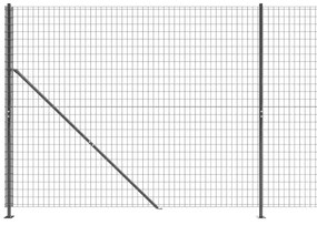 vidaXL Συρματόπλεγμα Περίφραξης Ανθρακί 1,8 x 10 μ. με Βάσεις Φλάντζα