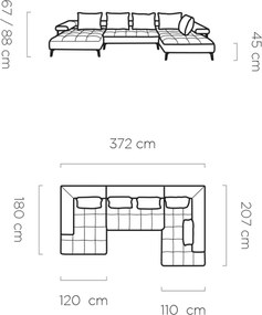 Γωνιακός καναπές Model Plus-Ladi-Δεξιά