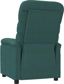 vidaXL Πολυθρόνα Ανακλινόμενη Σκούρο Πράσινο Υφασμάτινη