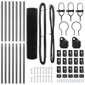 vidaXL Euro Fence με 13 Πόλους 1.2x25 μ Γαλβανισμένο Χάλυβα Γκρι