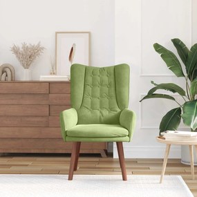 vidaXL Πολυθρόνα Ανοιχτό Πράσινο 63 x 67 x 94 εκ. Βελούδο